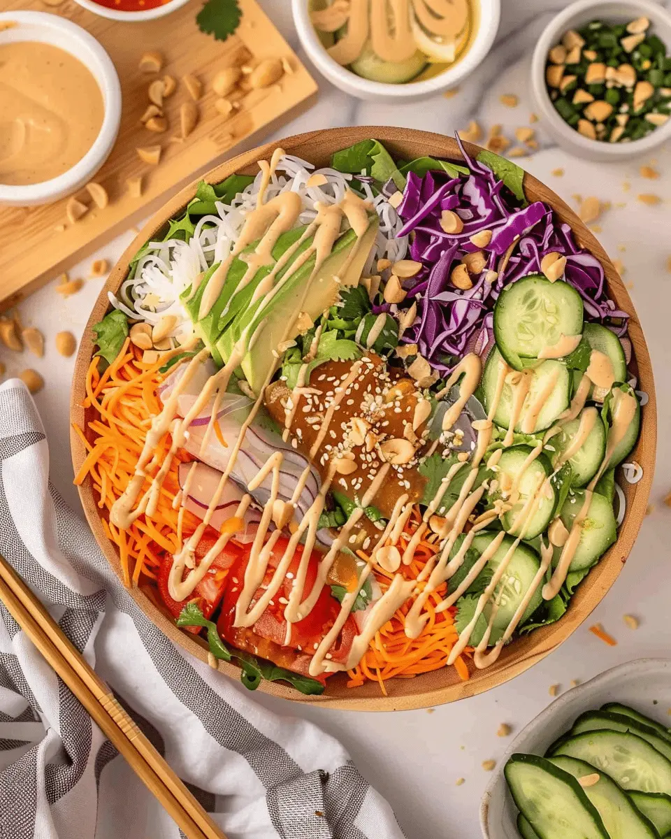Spring Roll Salad with Peanut Sauce: The Best Fresh Twist