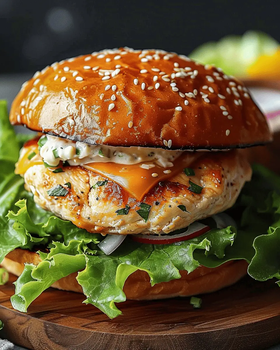 Chicken Caesar Burger: Juicy Delight with Turkey Bacon Twist