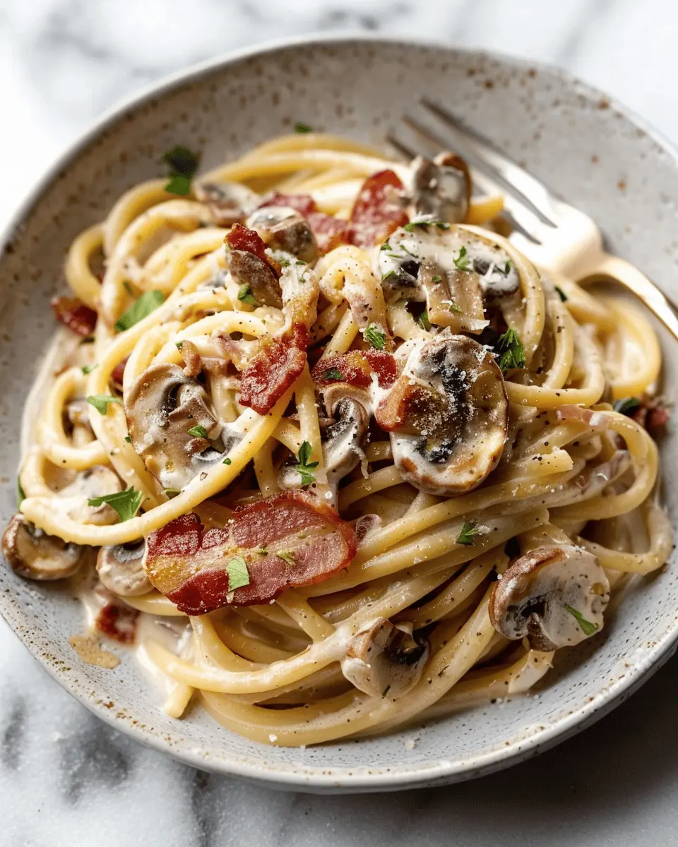 Creamy Turkey Bacon and Mushroom Pasta: A Quick Indulgent Delight