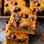 Fudgy Pumpkin Chocolate Chip Bars