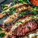 Korean BBQ Steak Rice Bowls with Spicy Cream Sauce