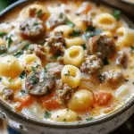 Creamy Parmesan Italian Sausage Ditalini Soup