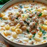Creamy Parmesan Italian Sausage Ditalini Soup