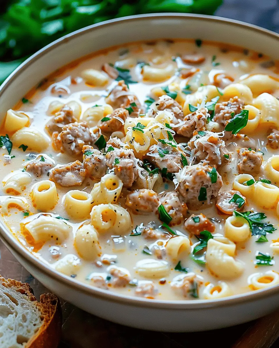 Creamy Parmesan Italian Sausage Ditalini Soup: A Cozy Delight