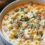 Creamy Parmesan Italian Sausage Ditalini Soup