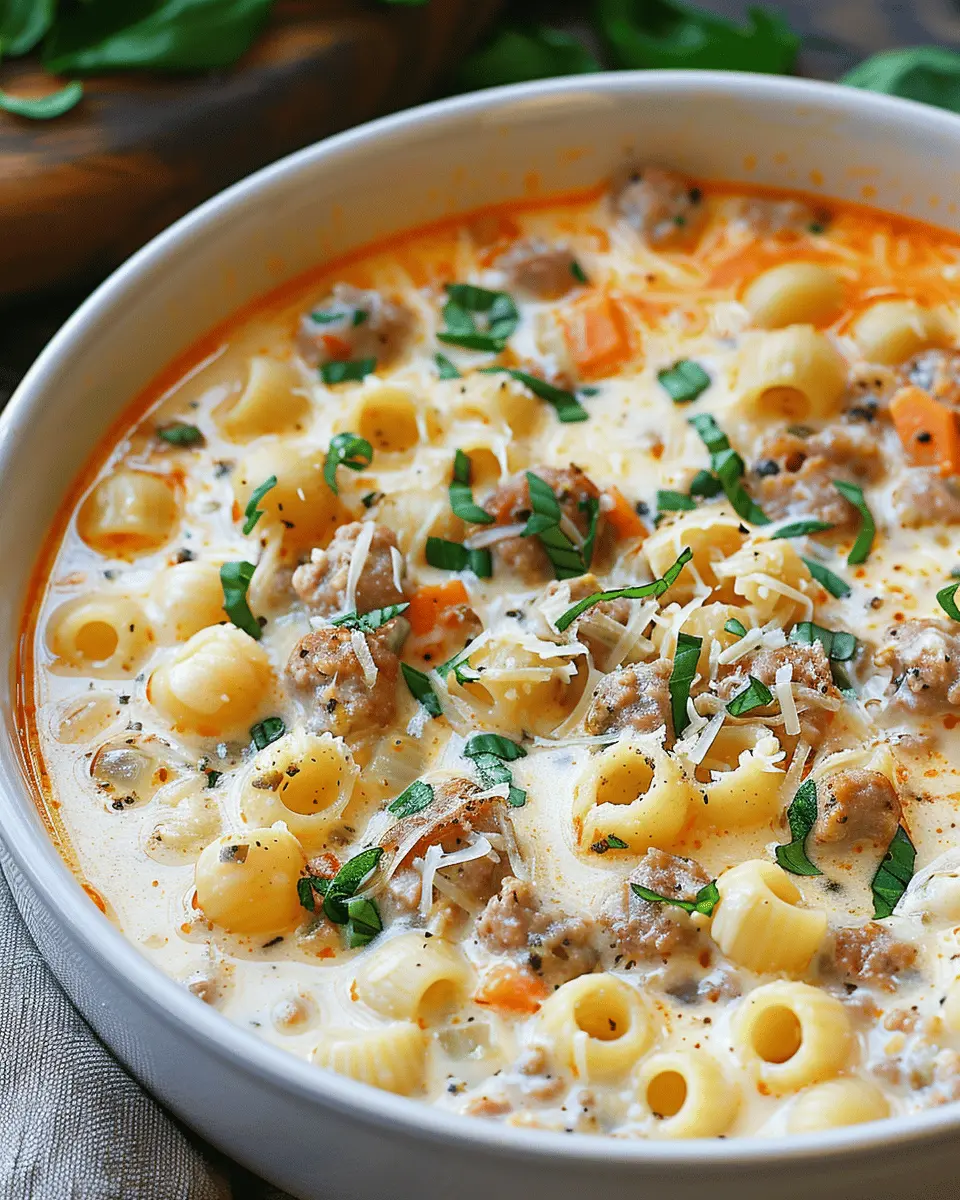 Creamy Parmesan Italian Sausage Ditalini Soup for Cozy Nights