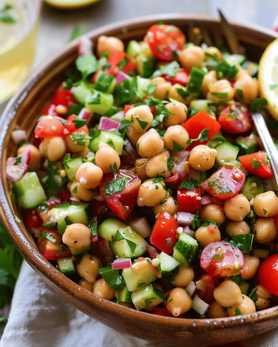 Chickpea Salad: Easy Recipe with Turkey Bacon and Fresh Veggies