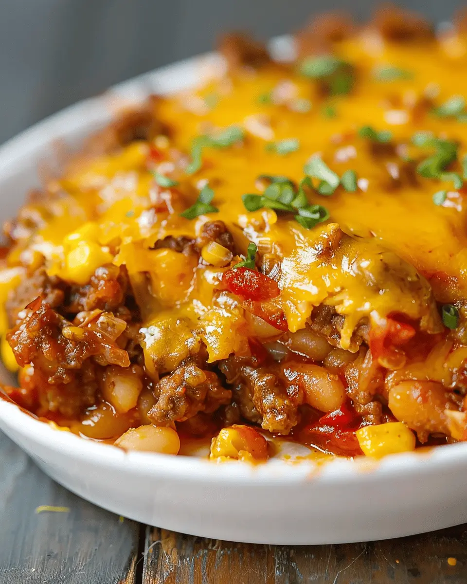 Easy Cowboy Casserole with Turkey Bacon and Chicken Ham Delight