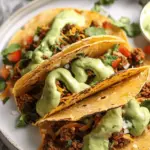 Crispy Baked Ground Turkey Tacos with Avocado Sauce