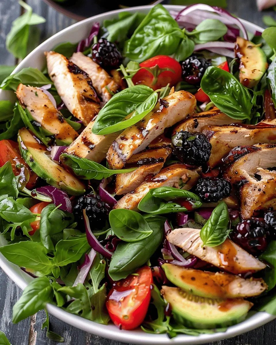 Blackberry Basil Grilled Chicken Salad: A Fresh and Easy Delight