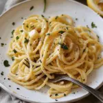 Creamy Lemon Butter Pasta Sauce with spaghetti