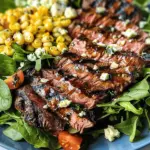 Grilled Balsamic Steak Salad with Gorgonzola & Corn