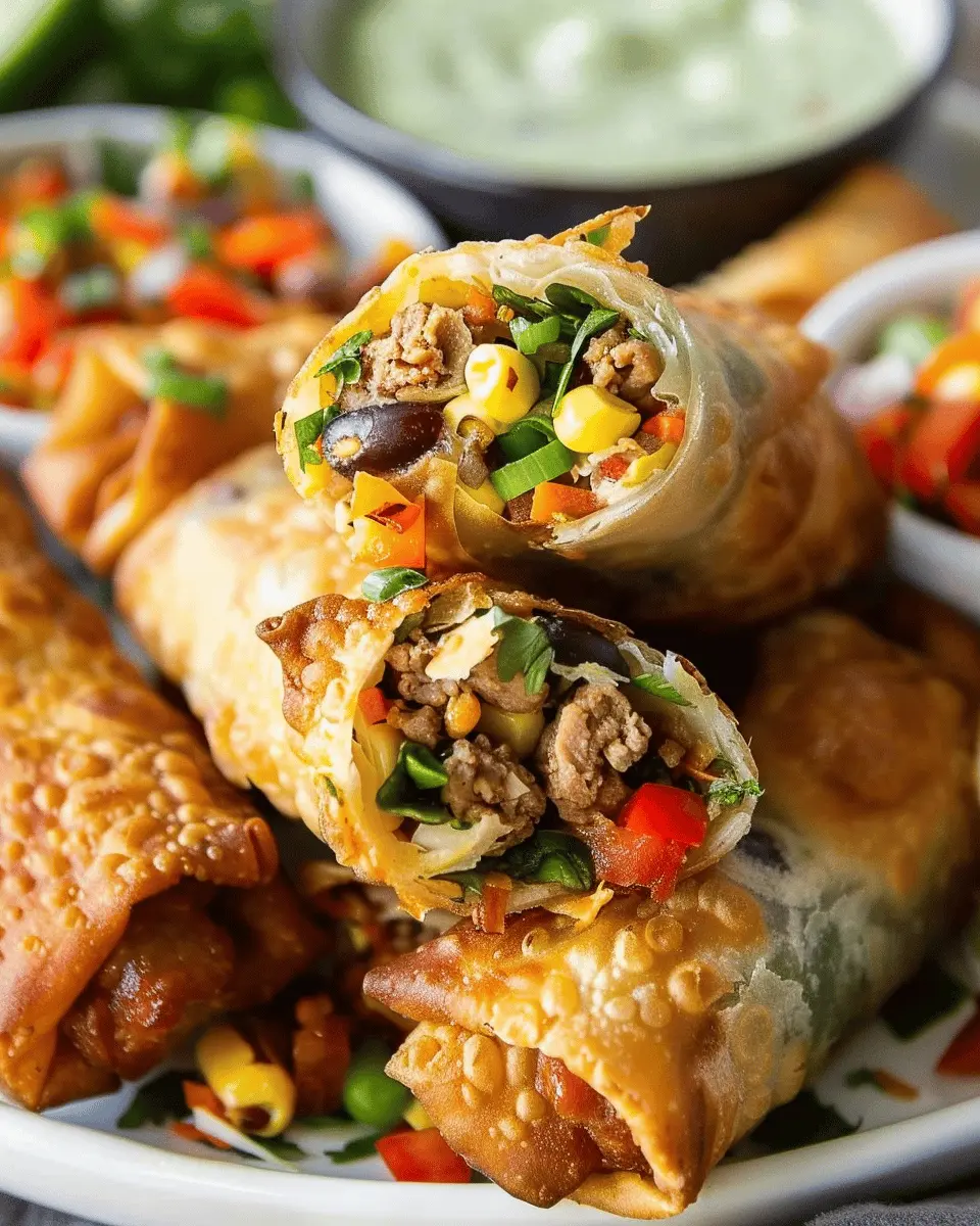 Southwest Egg Rolls Recipe: Easy Turkey Bacon & Chicken Ham Delight