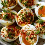 Spicy Chili Garlic Deviled Eggs