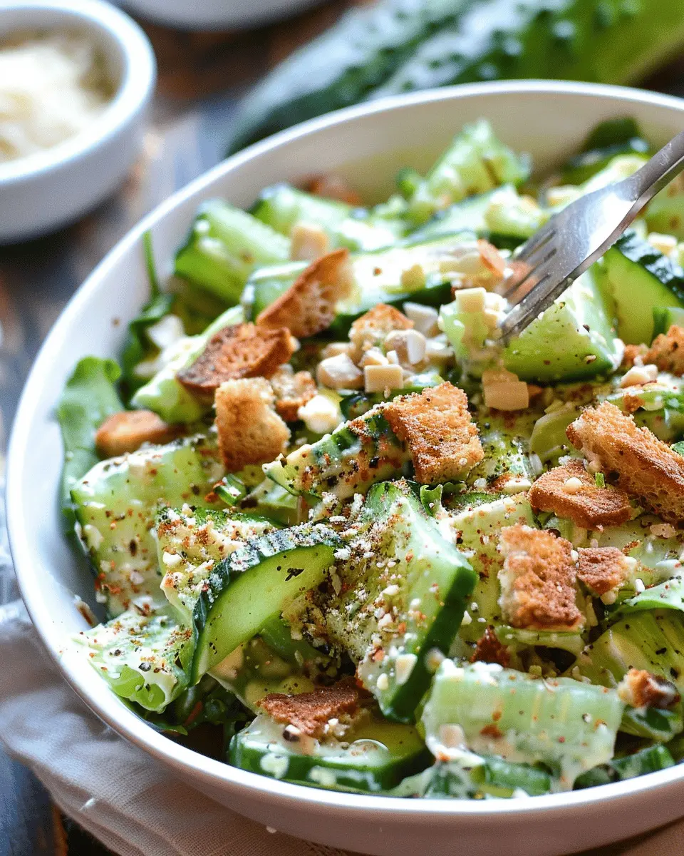 Cucumber Caesar Salad with Turkey Bacon: A Refreshing Twist