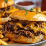Slow Cooker Beef and Cheddar Sandwiches