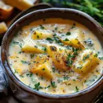 Hearty Cheddar Garlic Herb Potato Soup
