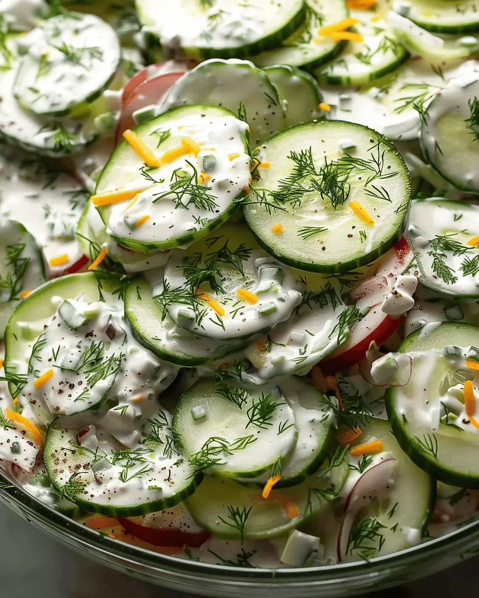 Classic Cucumber Ranch Crack Salad with Turkey Bacon Twist