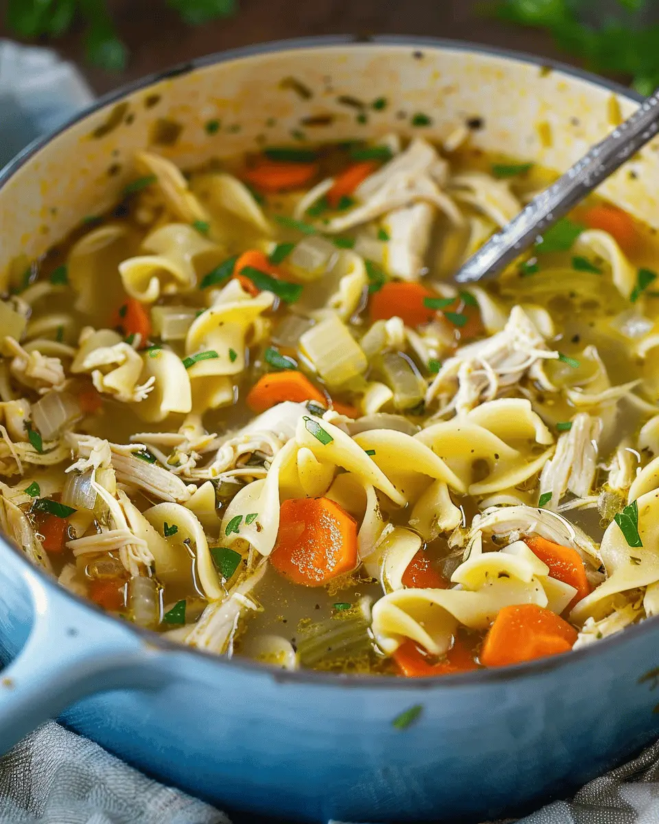 Easy Chicken Noodle Soup with Egg Noodles: Comforting Turkey Bacon Twist