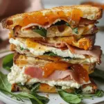 Goat’s Cheese and Ham Focaccia Sandwich with Apricot Jam