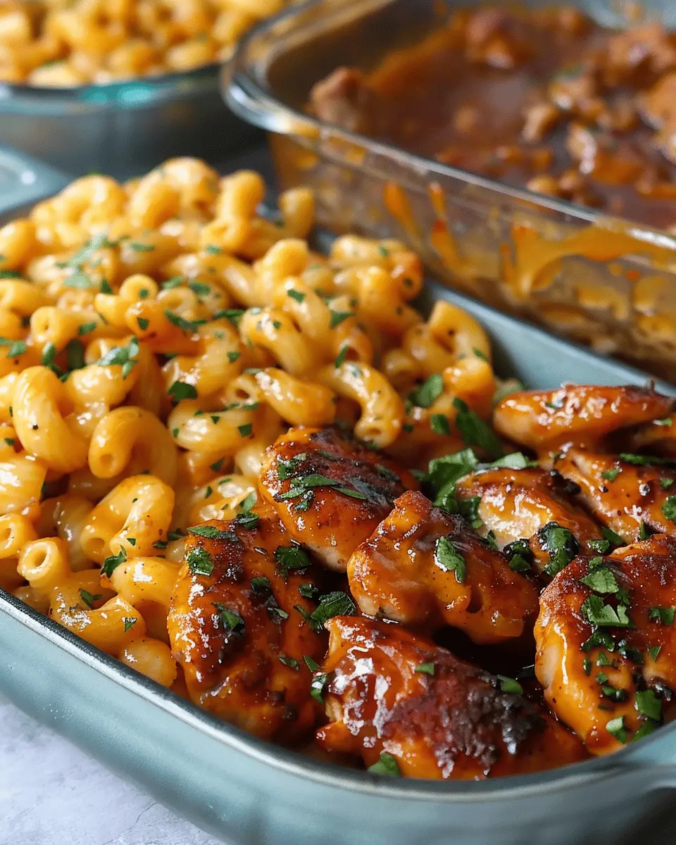 High-Protein Honey Garlic Butter Chicken & Creamy Mac & Cheese