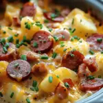 Crockpot Cheesy Potatoes and Kielbasa