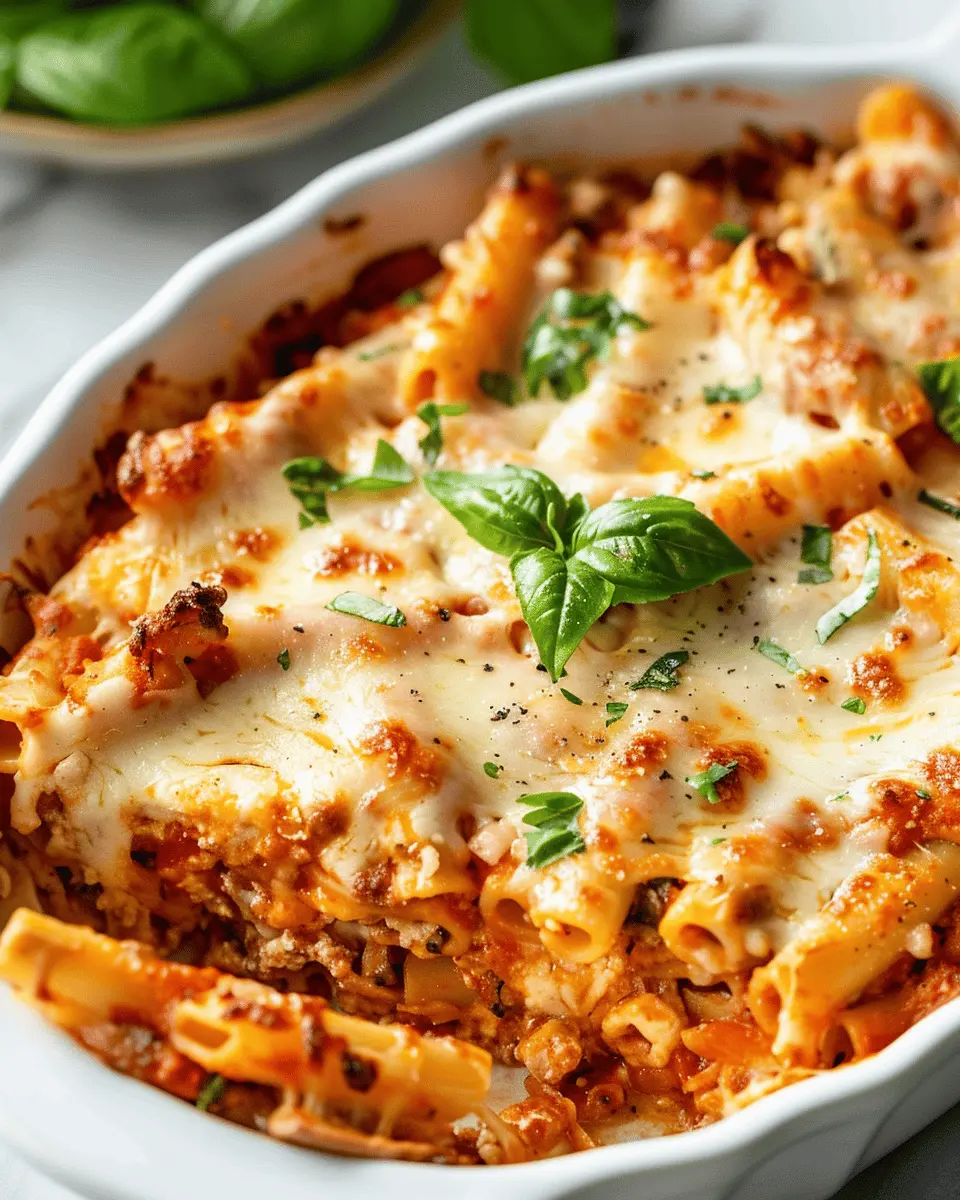 Baked Ziti with Turkey Bacon and Chicken Ham: Easy Comfort Food
