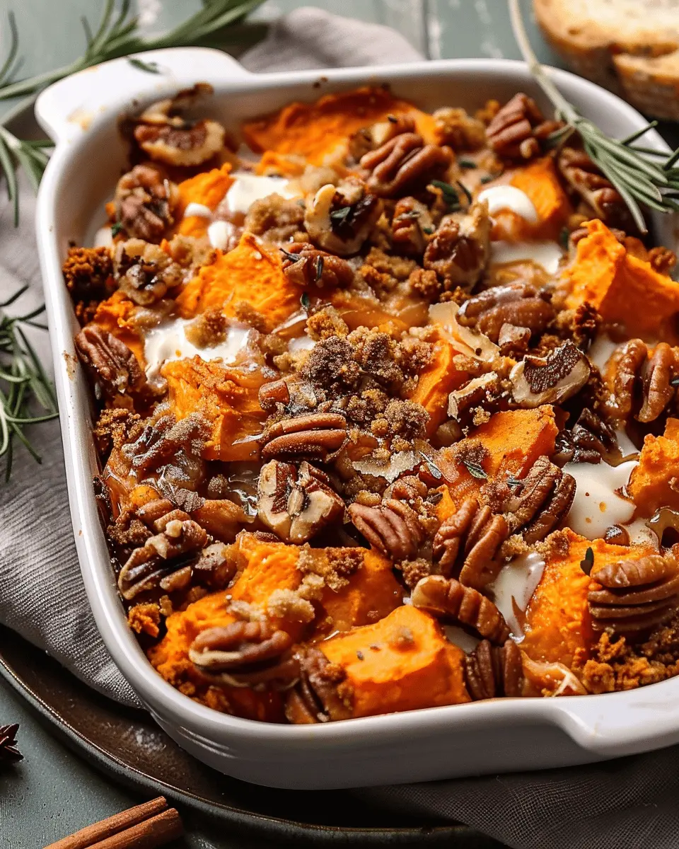 Southern Maple Sweet Potato Casserole with Turkey Bacon Delight