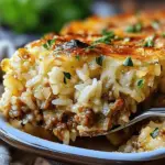 French Onion Ground Beef and Rice Casserole