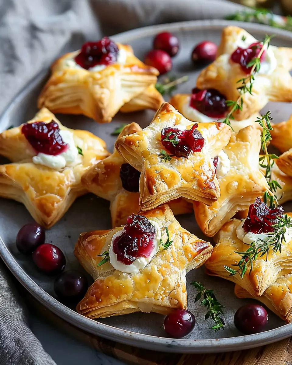 Cranberry Goat Cheese Puff Pastry Stars: Easy Holiday Treats