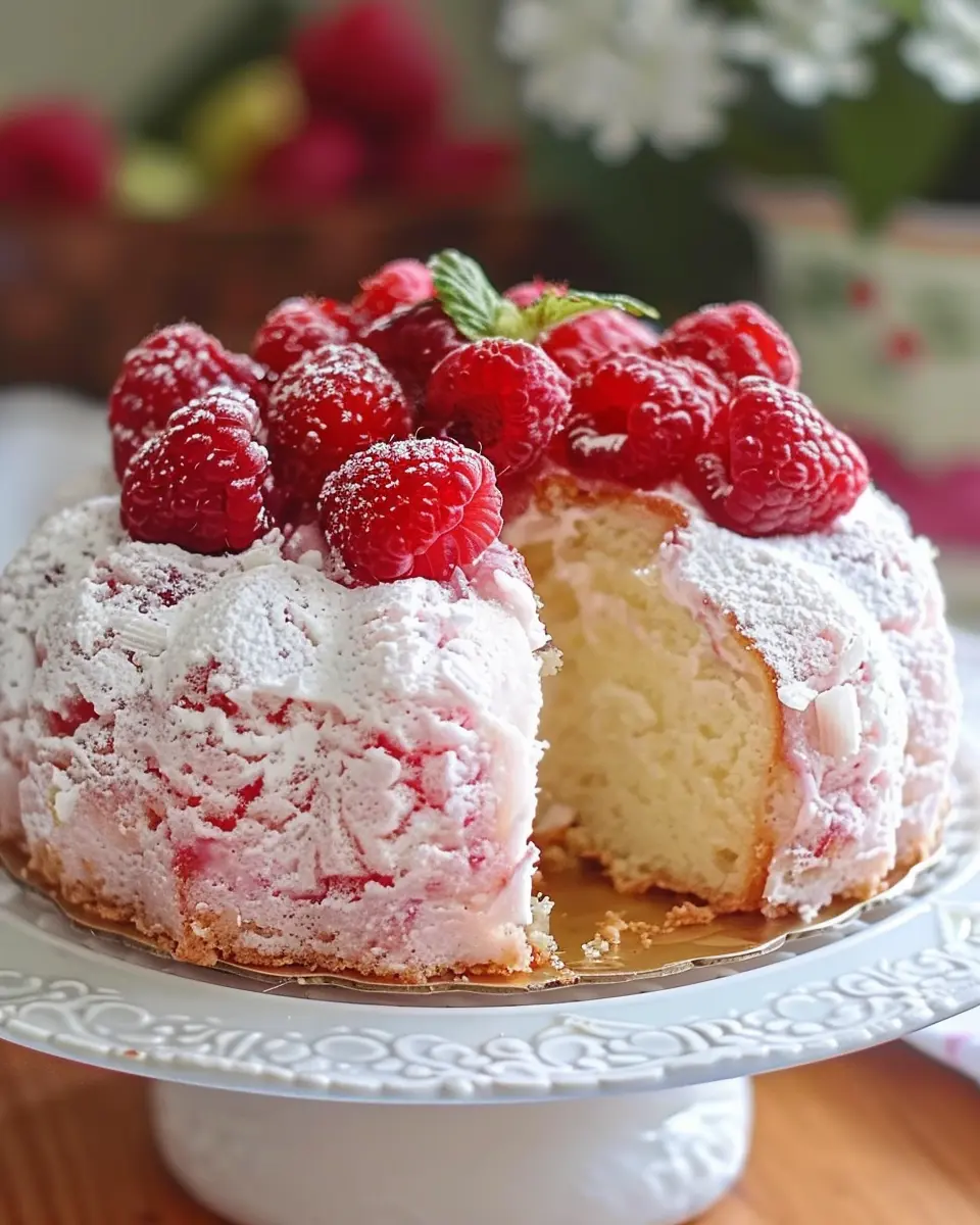 Raspberry Angel Food Cake: The Best Light and Fluffy Delight
