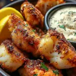 Garlic Butter Cod Bites with Creamy Lemon Herb Dip