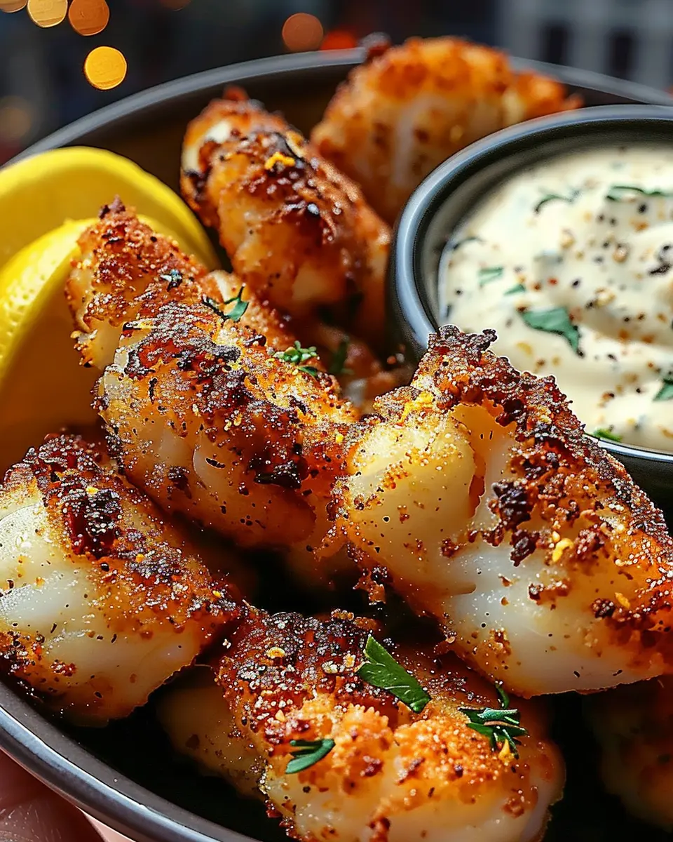 Garlic Butter Cod Bites: Easy Recipe with Creamy Lemon Herb Dip