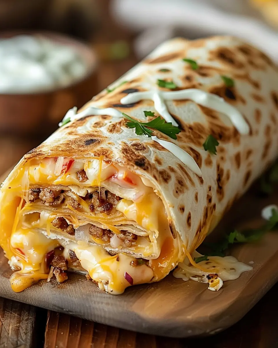 Grilled Cheese Burrito: The Best Turkey Bacon &amp; Chicken Ham Twist