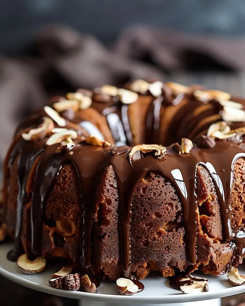 Hazelnut Bundt Cake with Espresso &amp; Chocolate Glaze: Indulgent Delight
