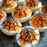 Spooky Spiderweb Deviled Eggs