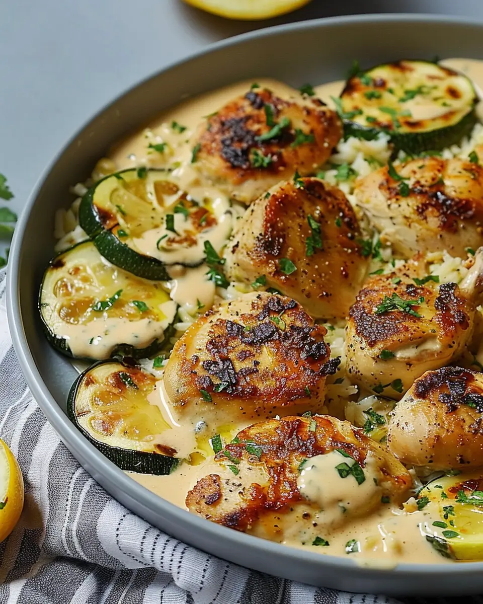 Creamy Lemon Butter Chicken with Crispy Zucchini Delight Recipe