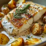 Cod and Potatoes with Rosemary Cream Sauce