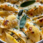 Pumpkin & Gouda Stuffed Shells With Brown Butter & Sage Alfredo Sauce