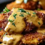 Pretzel Chicken with Mustard-Cheddar Sauce