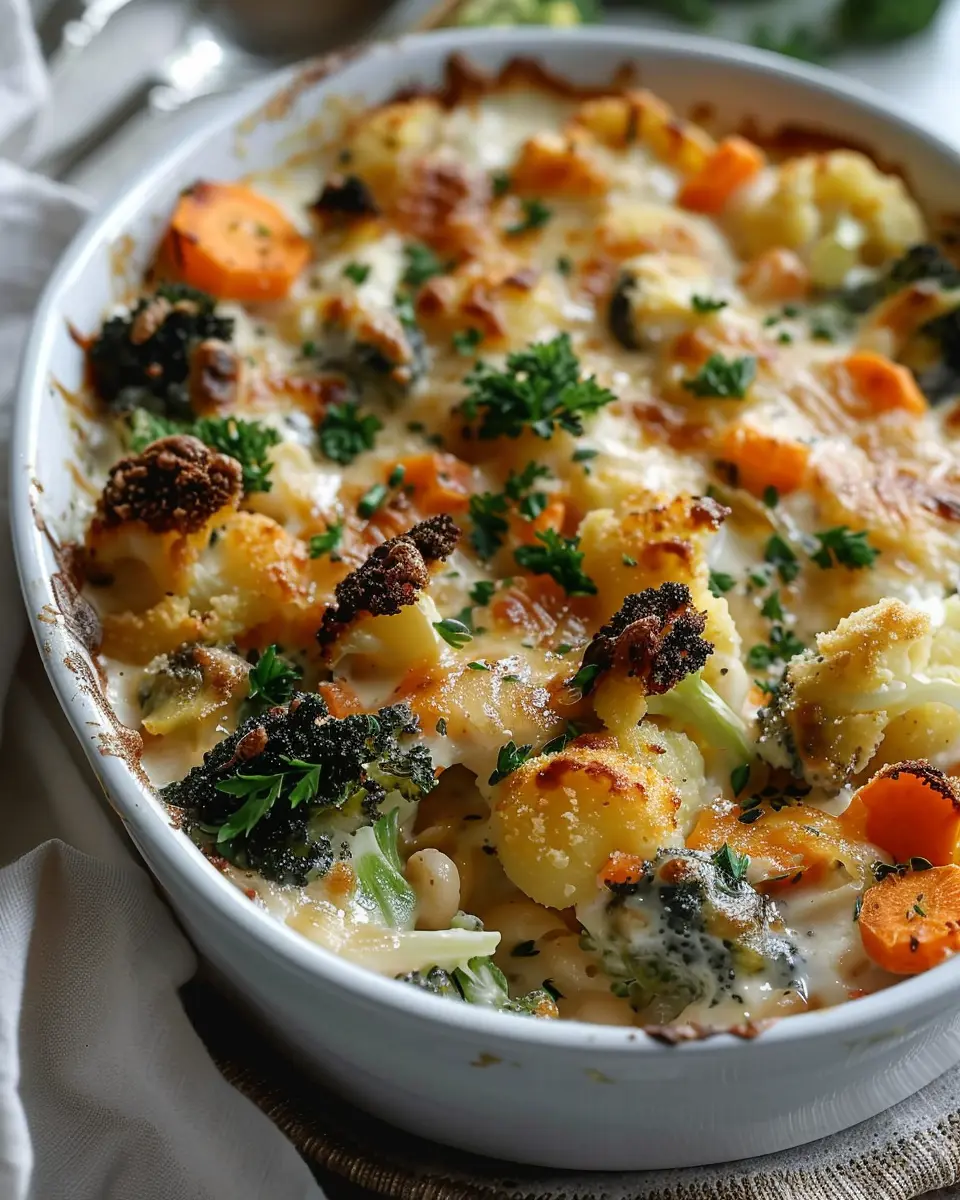 Creamy Winter Vegetable Casserole: A Cozy Indulgence with Turkey Bacon