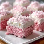 Pink Coconut Snowball Cake Bars
